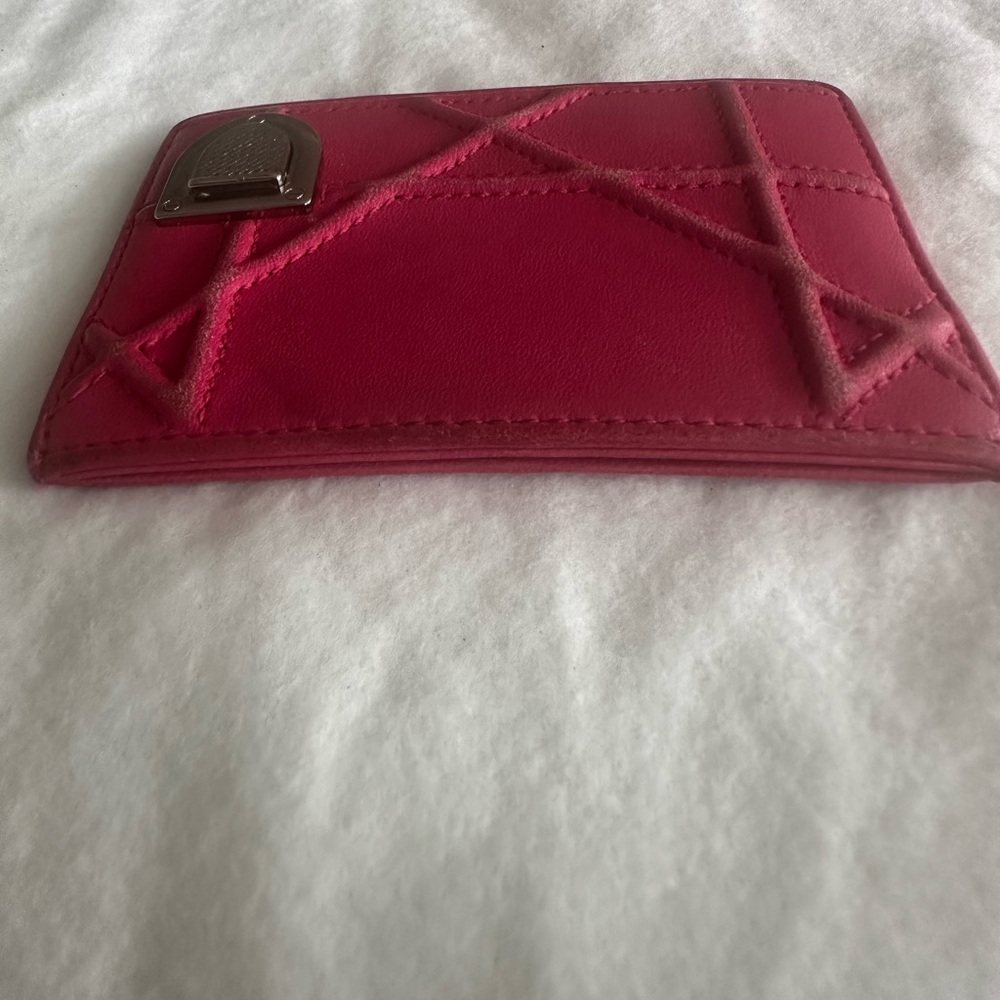 Christian Dior Fushia Pink Leather Card Case - Picture 11 of 11